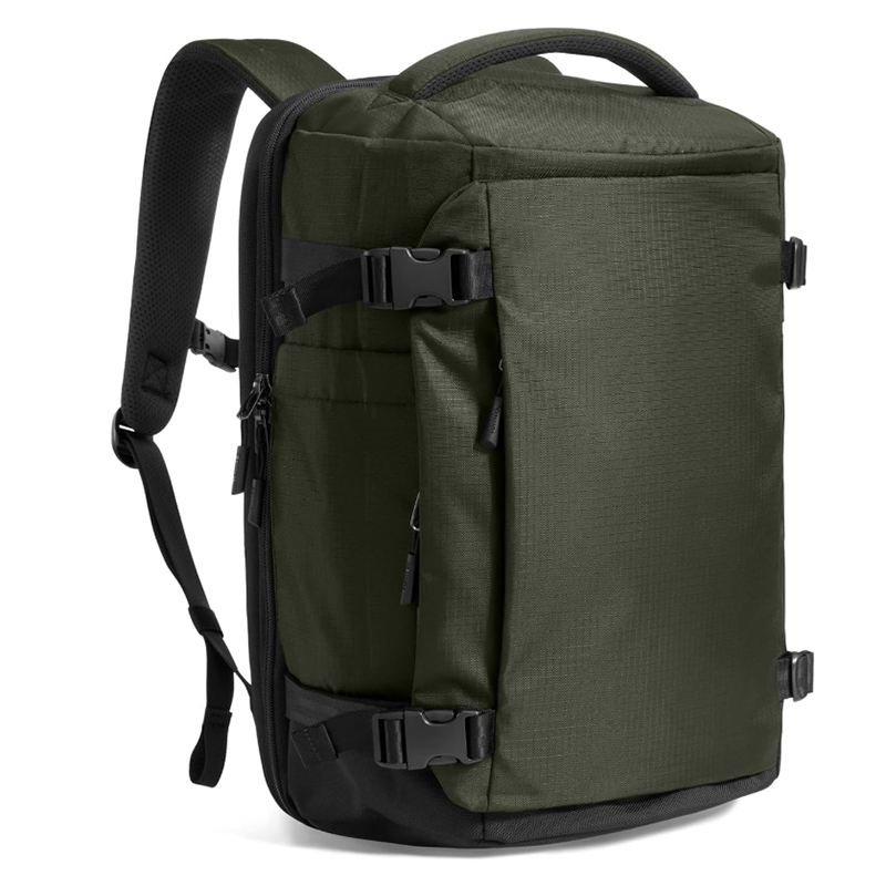 green travel backpack