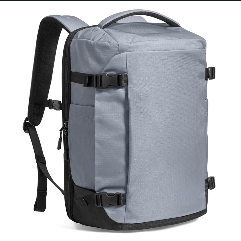 gray travel backpack